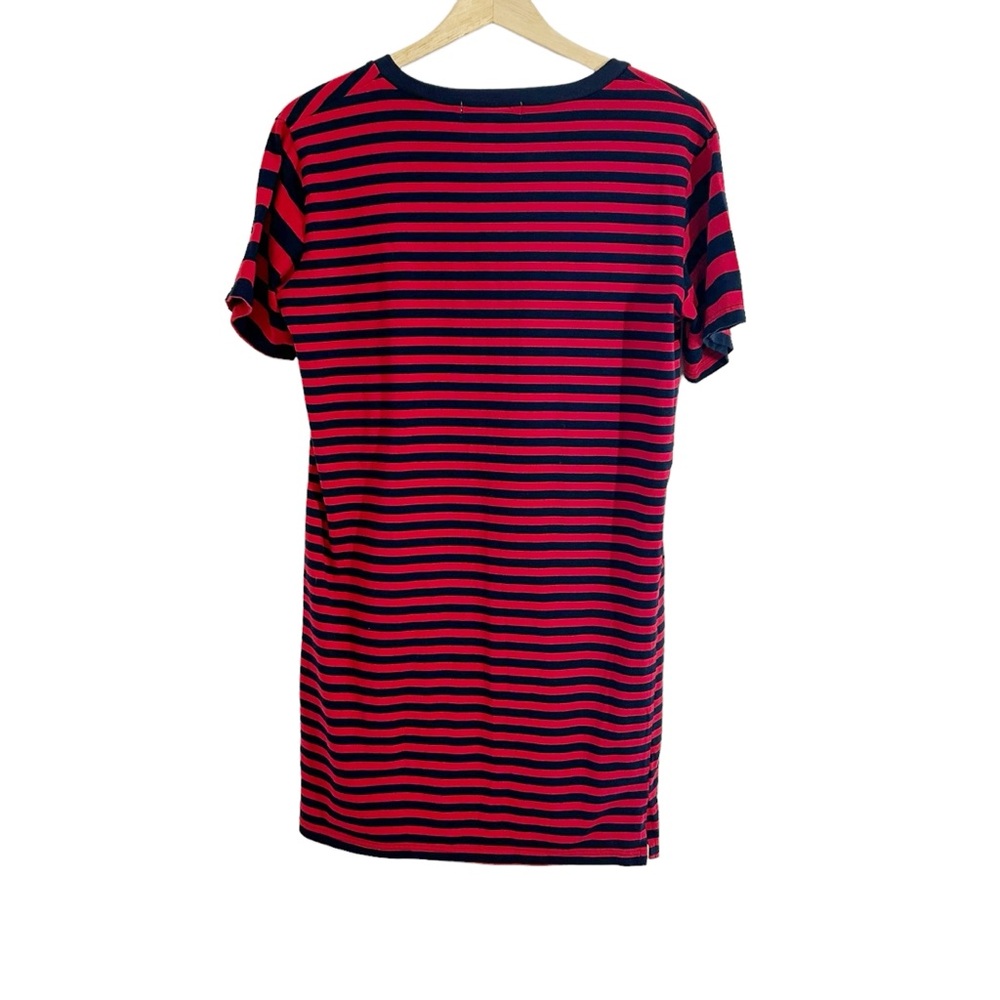 Cotton Emporium Blue & Red Striped T-Shirt Dress Size Small